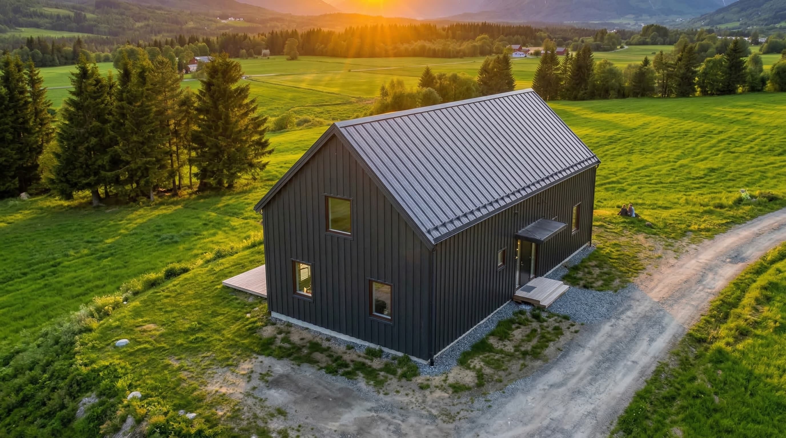 Modern cabin exterior render